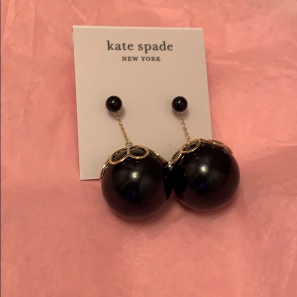 kate spade Jewelry - KATE SPADE NWT BLACK PEARLETTE DROP EARRINGS